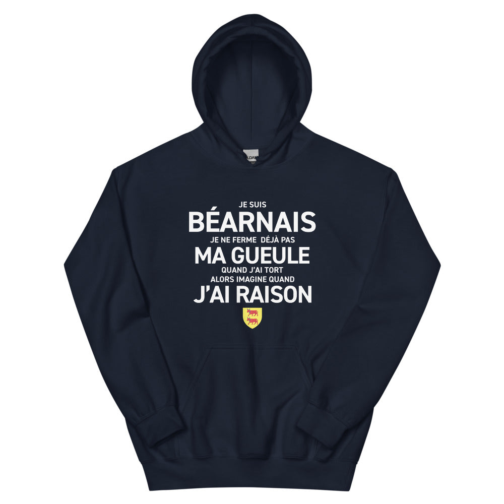 Sweatshirt Béarn bordeaux - Je suis Béarnais je ne ferme pas ma gueule