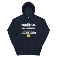 Thumbnail for Sweatshirt Bigourdan bordeaux - Je suis Bigourdan je ne ferme pas ma gueule