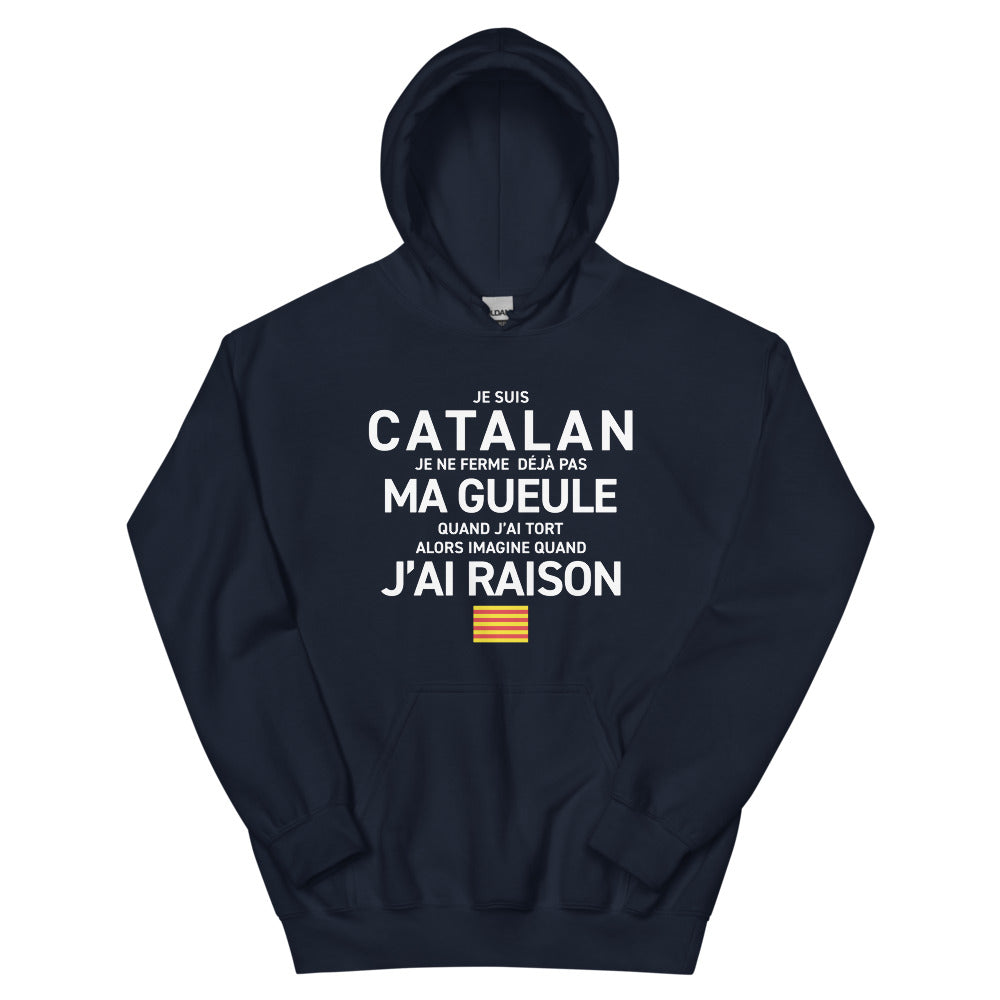 Sweatshirt Catalan bordeaux - Je ne ferme pas ma gueule
