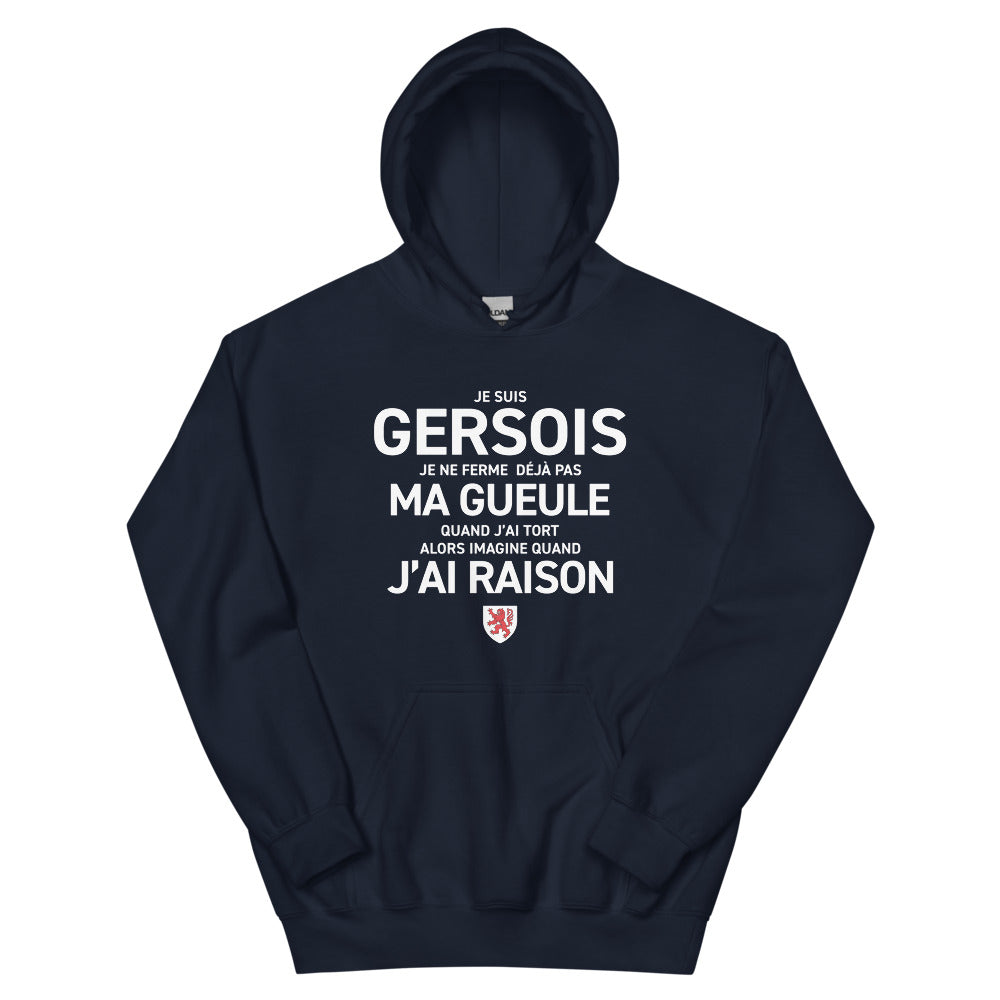 Sweatshirt Gersois vert militaire - Je suis Gersois je ne ferme pas ma gueule