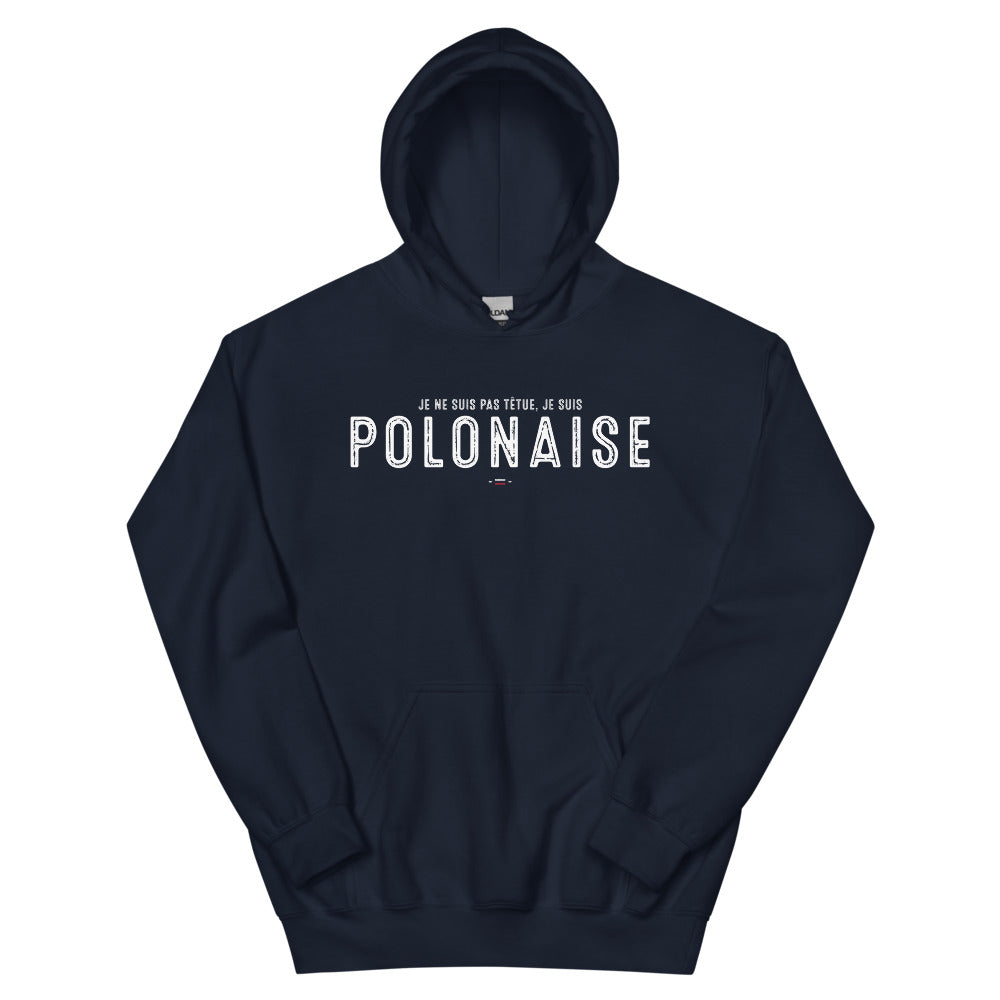 Sweatshirt Polonais bleu marine dos - Je suis Polonaise Têtue