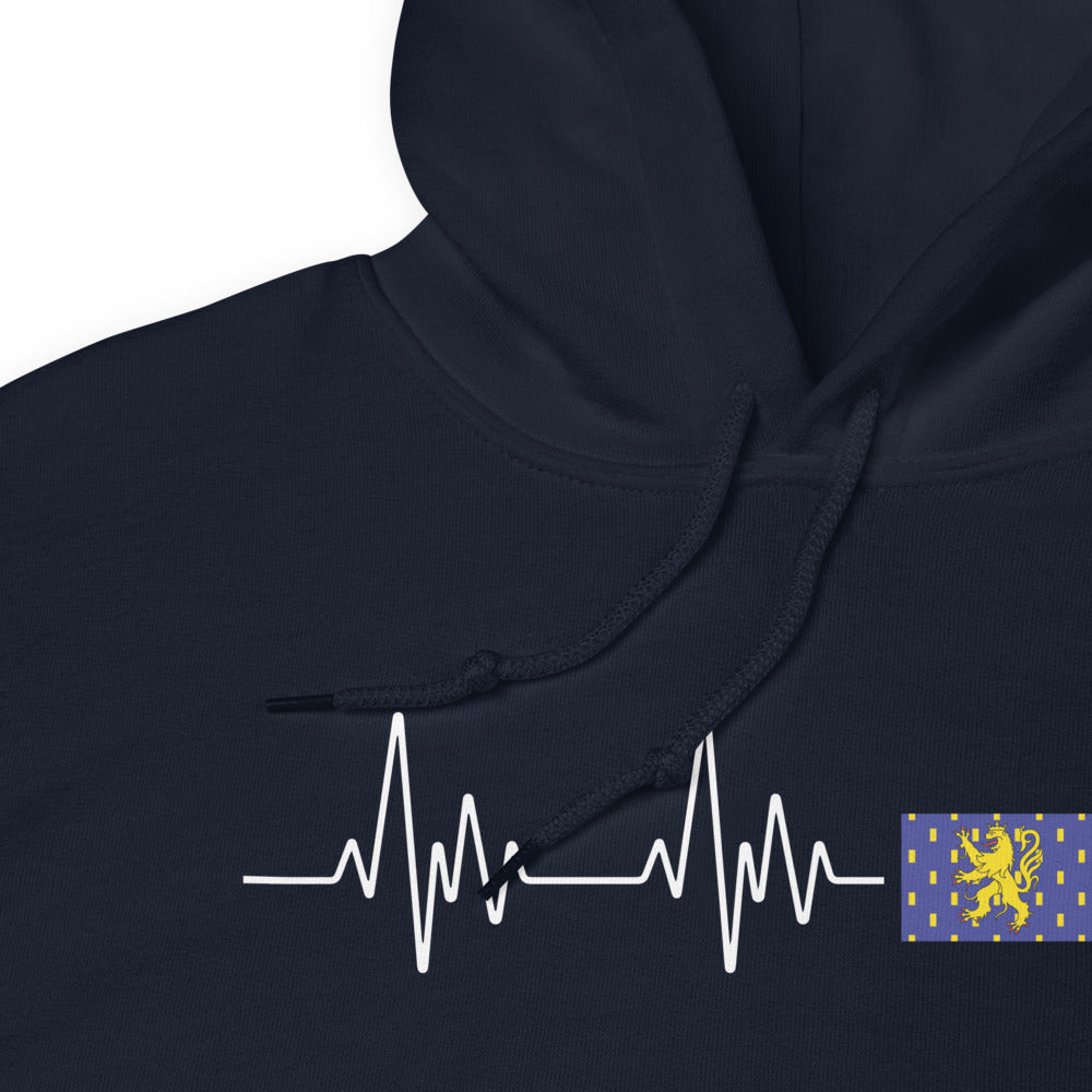 Sweatshirt Franche-Comté battement de coeur avec drapeau