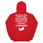 Dieu créa la Normandie - Sweatshirt à capuche - Ici & Là - T-shirts & Souvenirs de chez toi