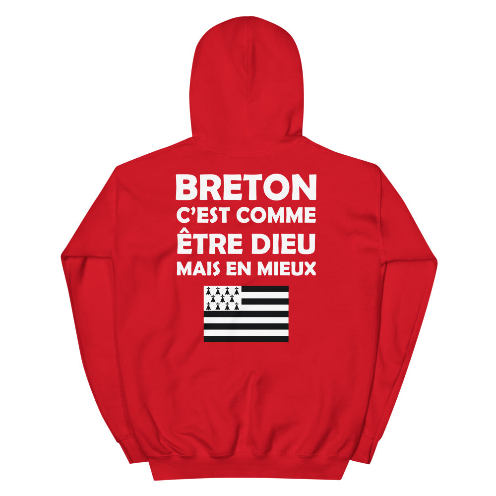 Breton. c'est comme être Dieu mais en Mieux - Sweat à capuche