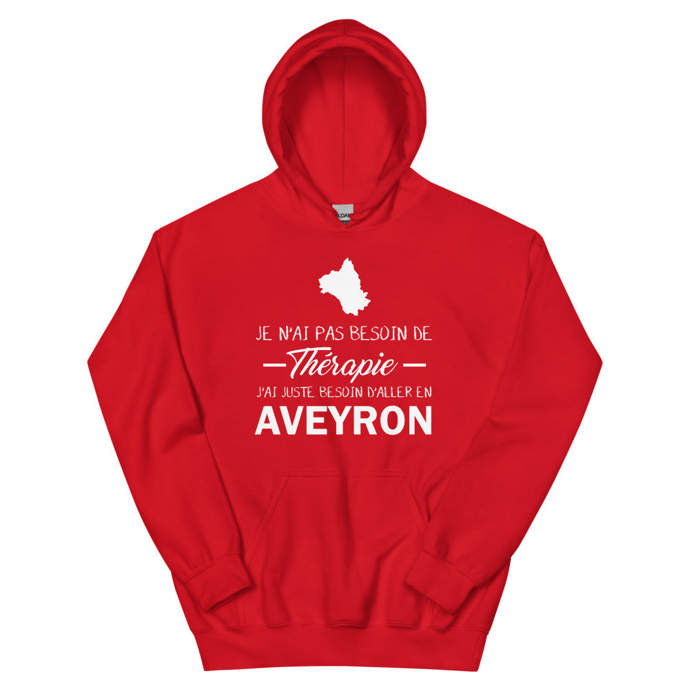 Sweat à capuche Aveyron vert militaire - Je n'ai pas besoin de thérapie