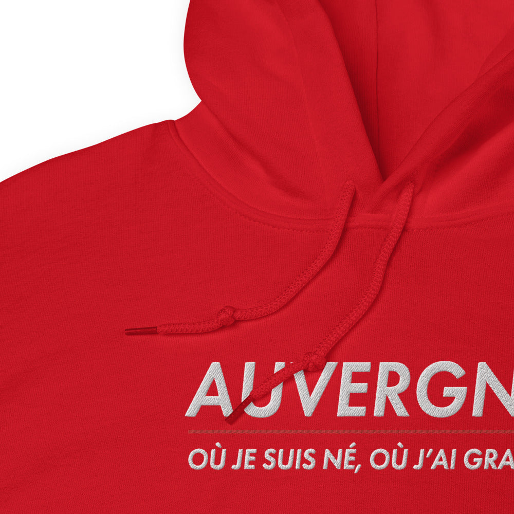 Auvergne où je suis né - Sweat à capuche Brodé