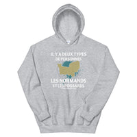 Thumbnail for Deux types de personnes les Normands et les Poissards - Sweat à Capuche standard humour