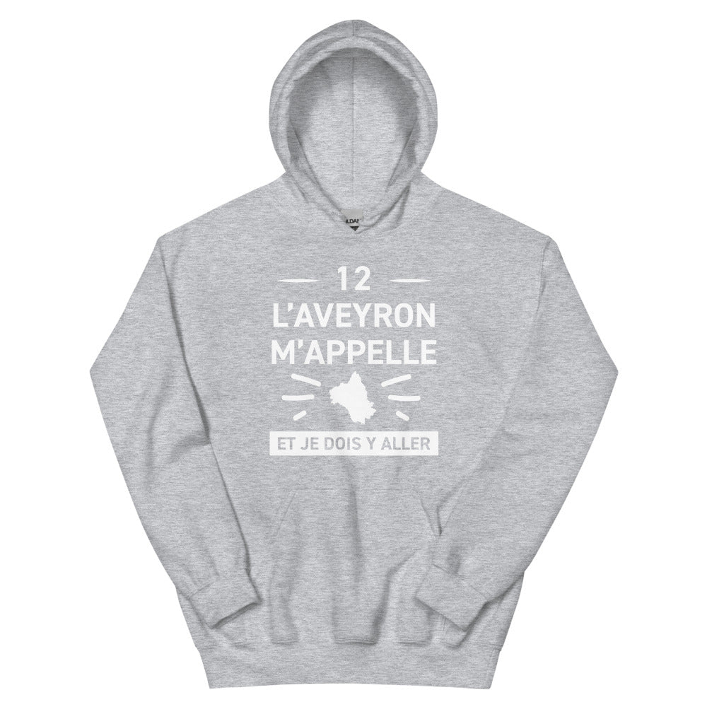 Sweat à capuche Aveyron rouge - L'Aveyron M'appelle et je dois y aller