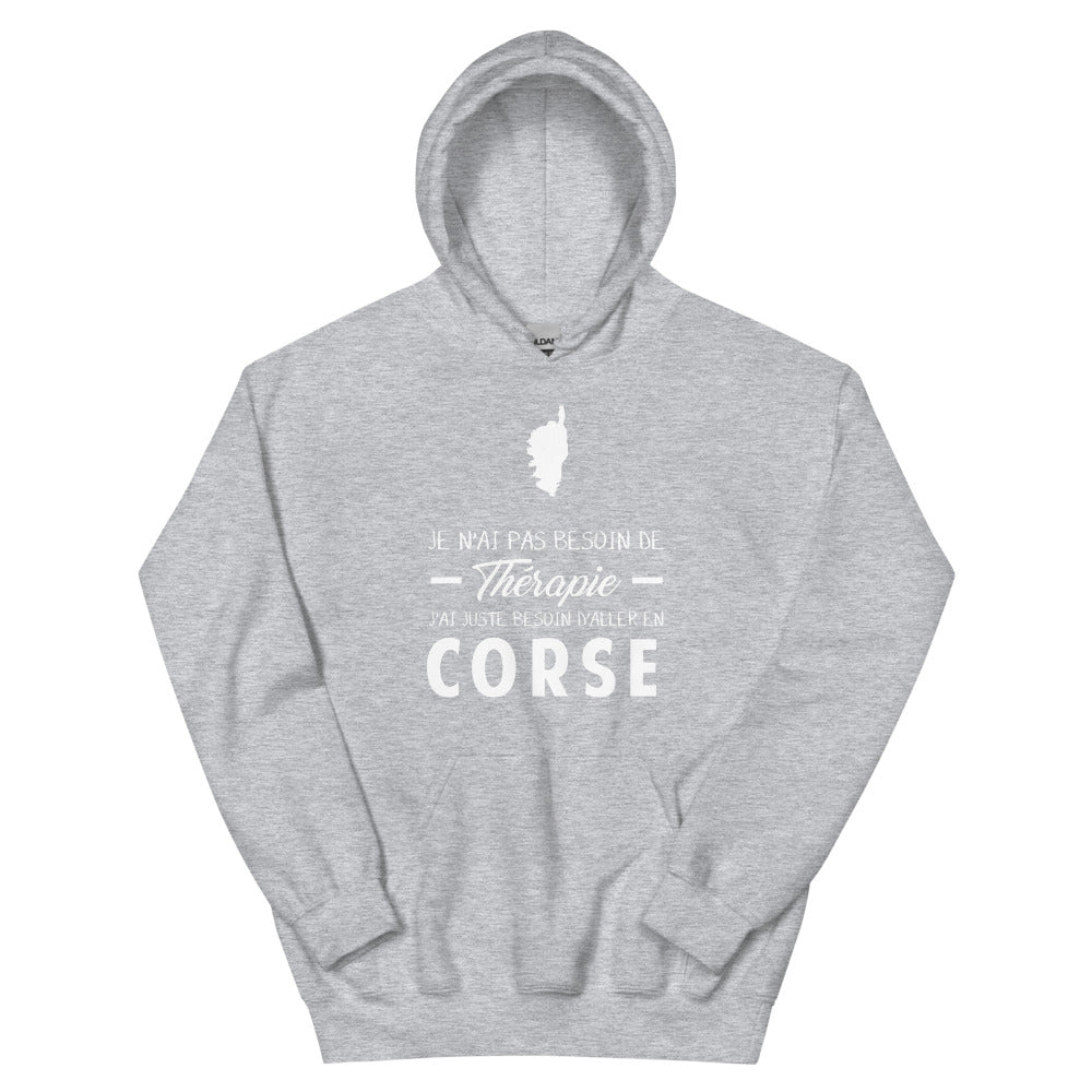 Pas besoin de thérapie Corse (carte de la corse) - Sweatshirt à capuche standard