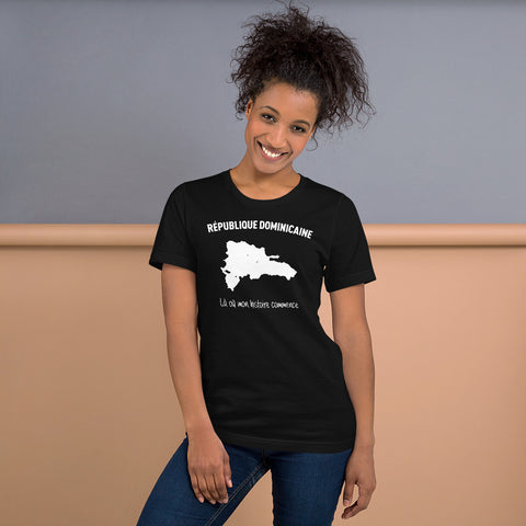 République Dominicaine Là Où mon histoire commence - T-shirt unisexe léger - Ici & Là - T-shirts & Souvenirs de chez toi