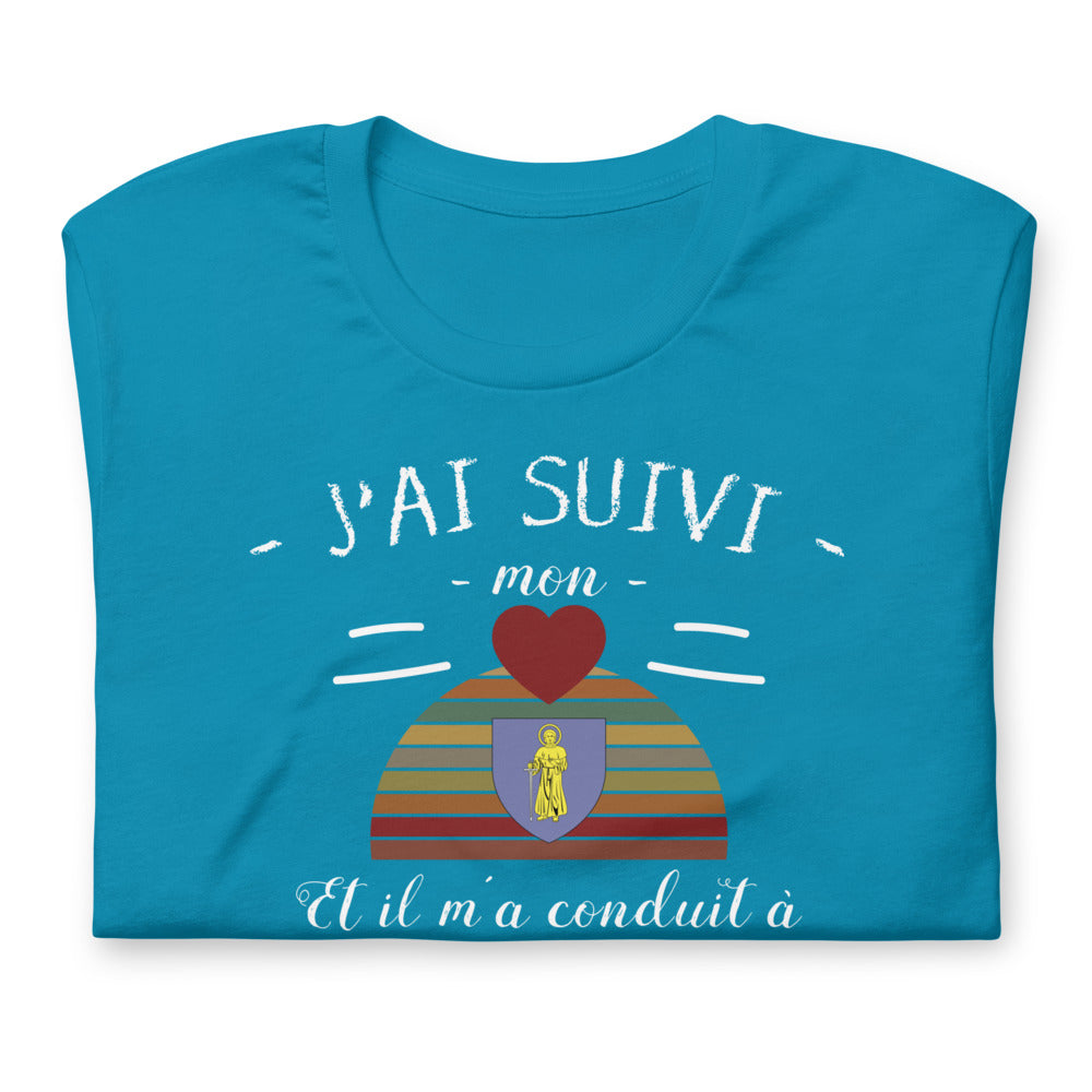 T-shirt Saint Tropez j'ai suivi mon coeur - Unisexe standard - Provence Souvenirs
