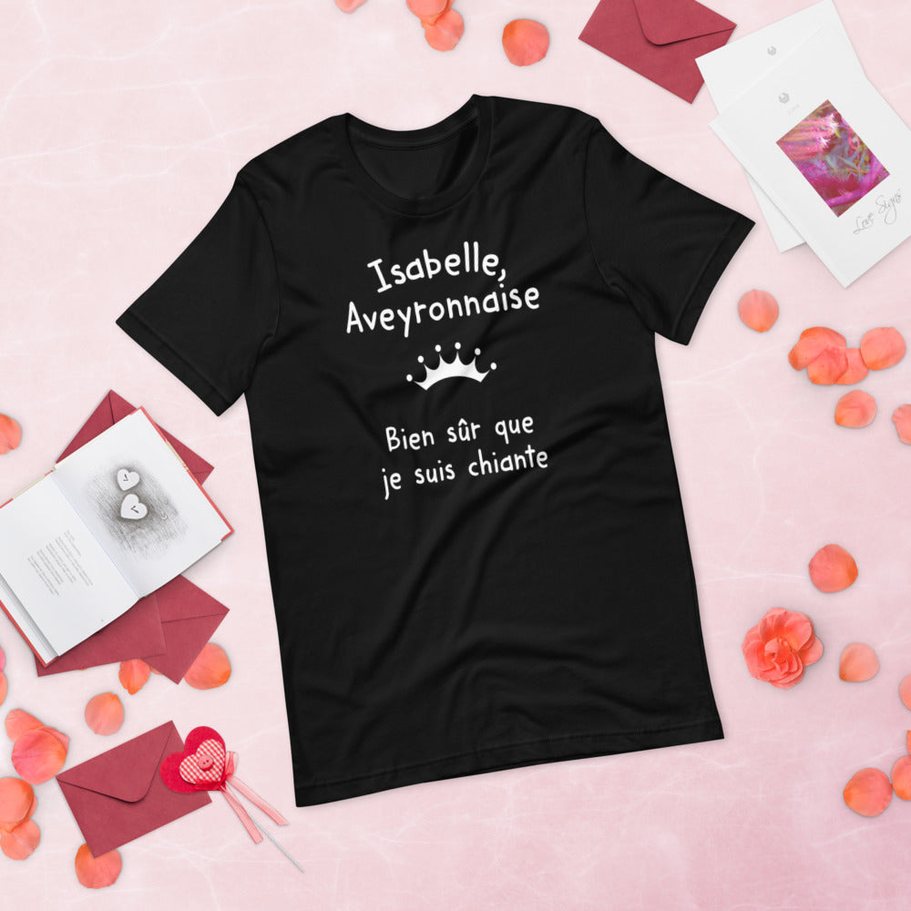 T-shirt Aveyron bleu marine dos - Isabelle Aveyronnaise humoristique
