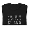 T-shirt Haïti noir chiné - Non se pa vant mwen ki gwo