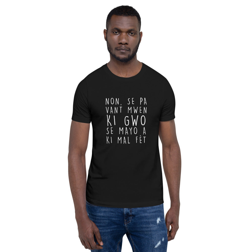 T-shirt Haïti bleu marine - Non se pa vant mwen ki gwo