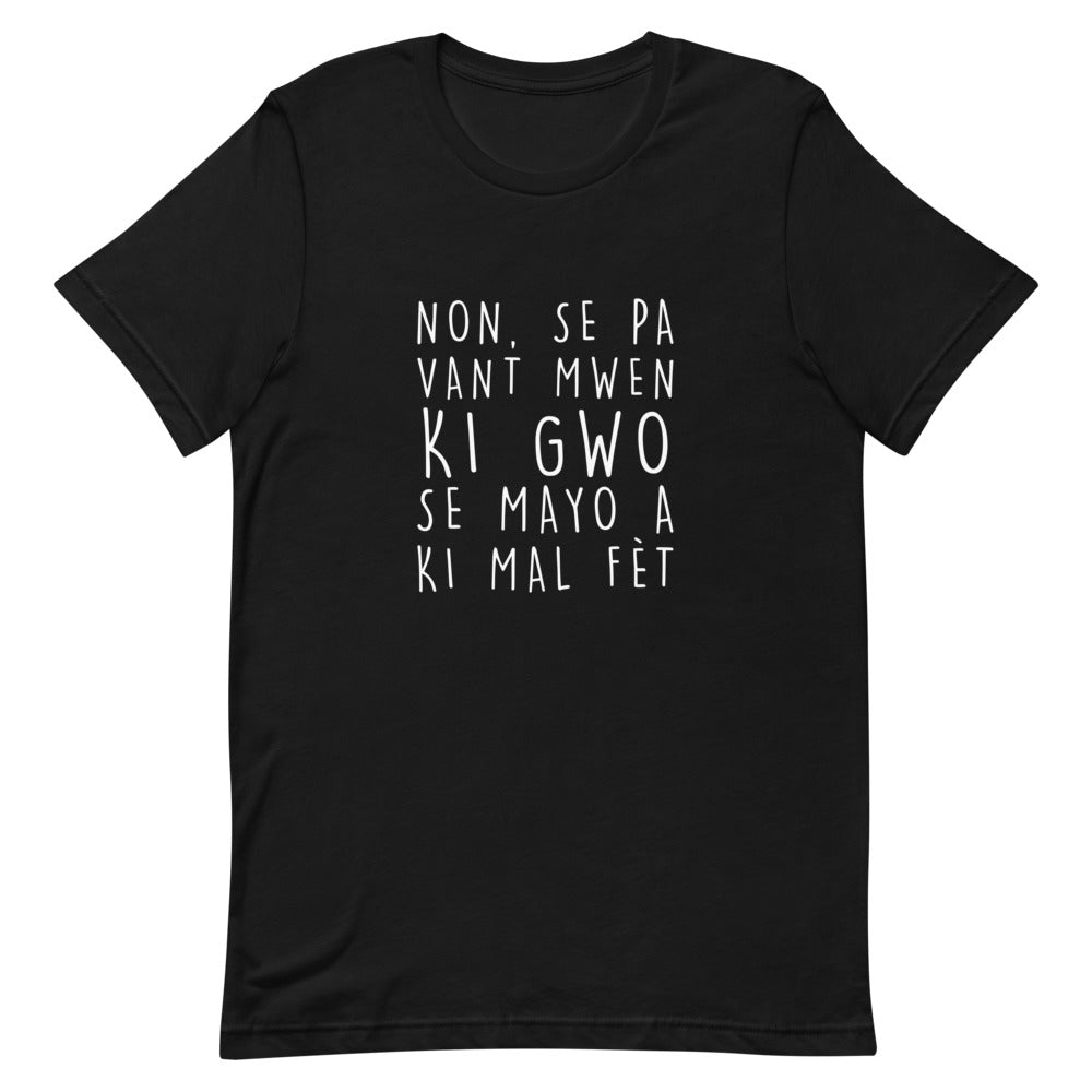 T-shirt Haïti rouge - Non se pa vant mwen ki gwo