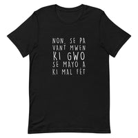 Thumbnail for T-shirt Haïti rouge - Non se pa vant mwen ki gwo