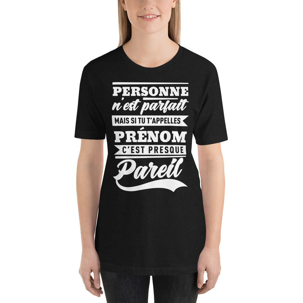 T-shirt personnalisé noir - Votre prénom en design unique