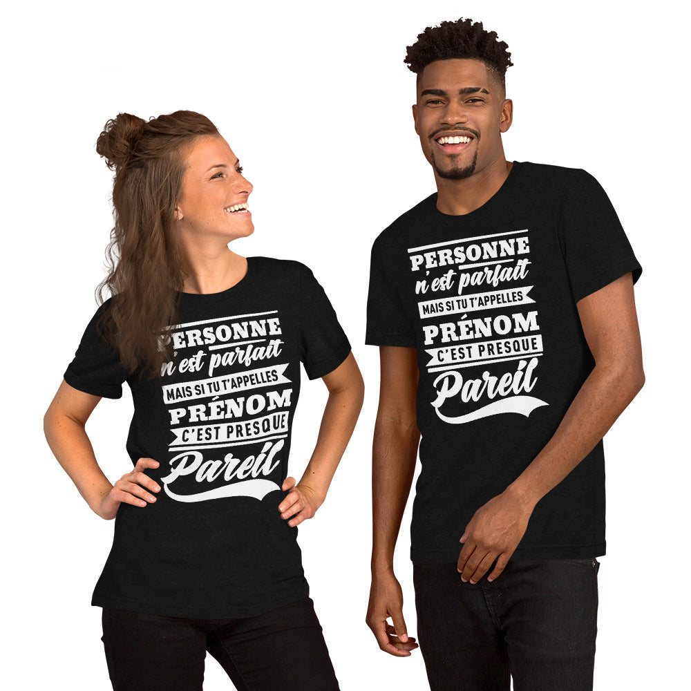 T-shirt personnalisé bleu marine - Votre prénom en design unique