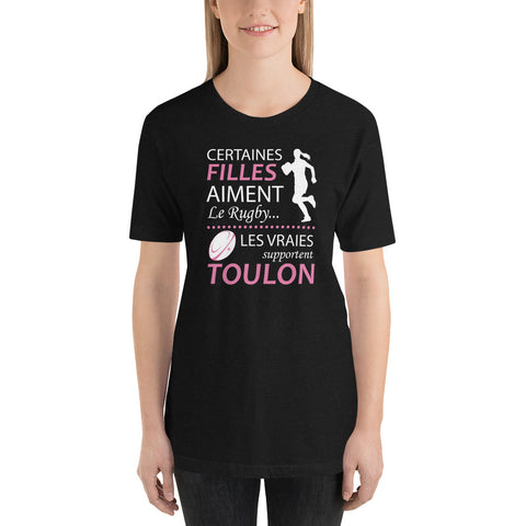 T-shirt femme boyfriend cut Rugby Toulon - Humour les vraies supportent Toulon