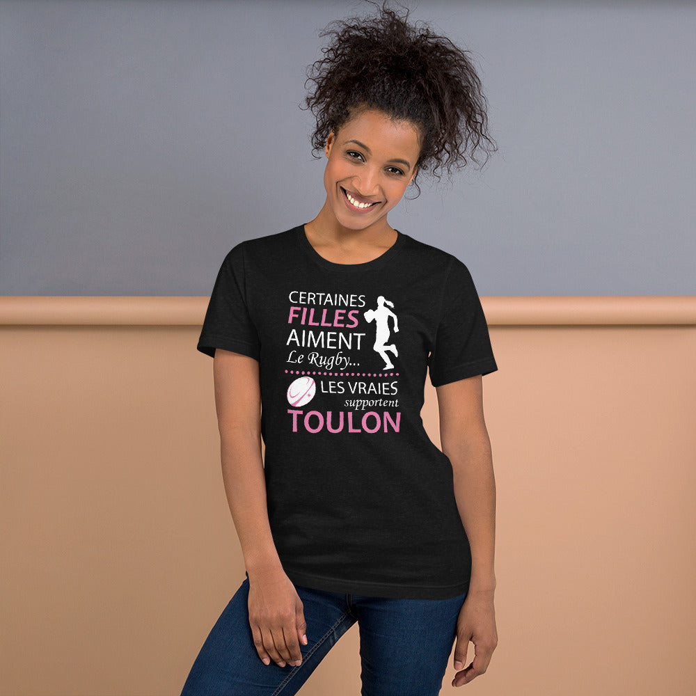 T-shirt femme boyfriend cut Rugby Toulon - Humour les vraies supportent Toulon