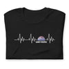 T-shirt Provence noir chiné - design couché de soleil et palmier