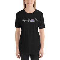 Thumbnail for T-shirt Provence bleu marine - design couché de soleil et palmier