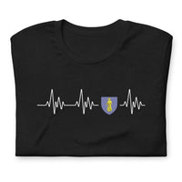 Thumbnail for T-shirt Provence noir chiné - Blason et battement de cœur