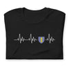 T-shirt Provence noir chiné - Blason et battement de cœur