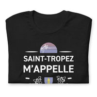 Thumbnail for T-shirt Saint Tropez noir chiné - M'appelle et je dois y aller