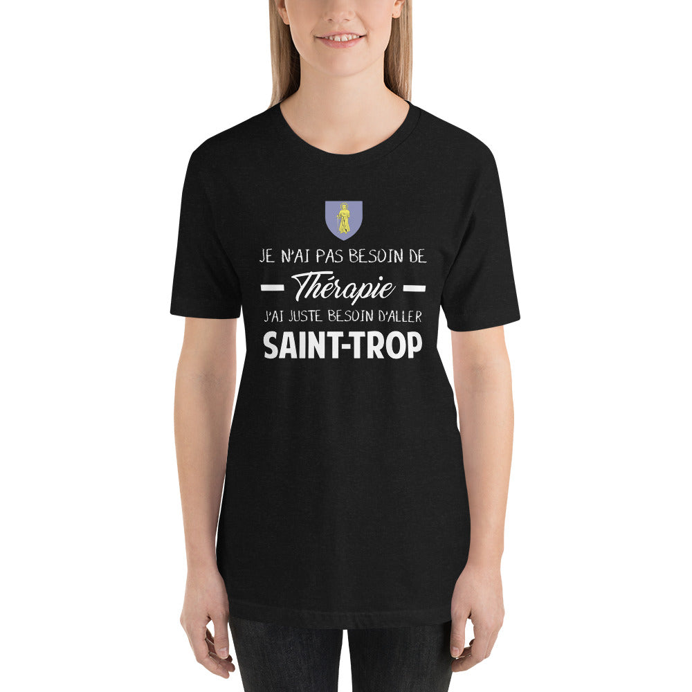 T-shirt Saint Tropez Je n'ai pas besoin de Thérapie - Unisexe standard - Provence Souvenirs