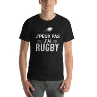 Thumbnail for T-shirt Rugby noir chiné - J'peux pas, j'ai rugby face