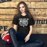 Vivre avec un Italien ça forge le caractère - T-shirt boy friend cut femme