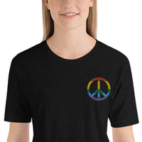 Thumbnail for T-shirt LGBT noir - Signe de la paix brodé
