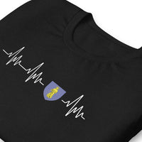 Thumbnail for T-shirt Provence noir chiné dos - Blason et battement de cœur