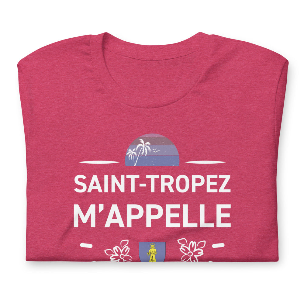 T-shirt Saint Tropez turquoise dos - M'appelle et je dois y aller