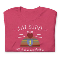 Thumbnail for T-shirt Provence framboise chiné dos - Suivez votre cœur