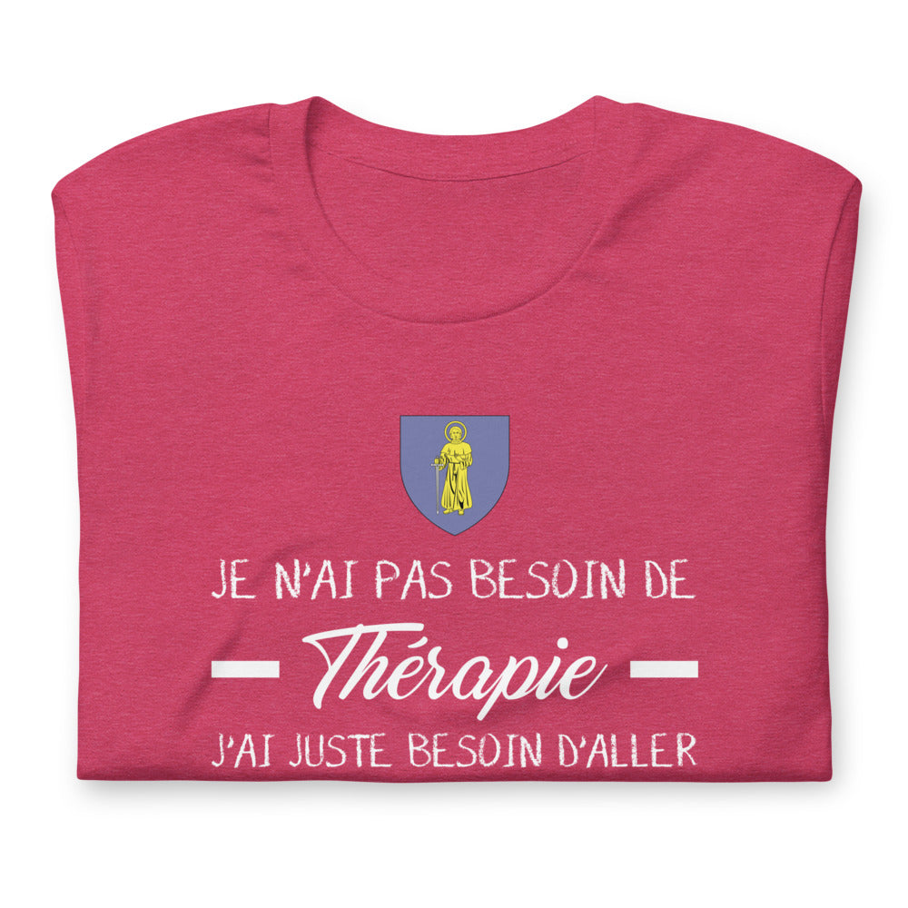 T-shirt Saint Tropez Je n'ai pas besoin de Thérapie - Unisexe standard - Provence Souvenirs