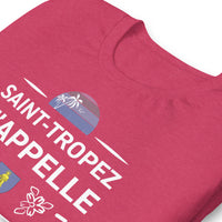 Thumbnail for T-shirt Saint Tropez framboise chiné dos - M'appelle et je dois y aller