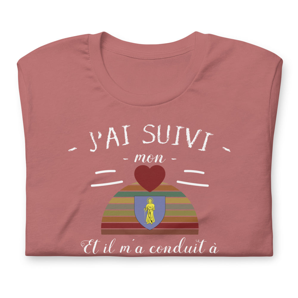 T-shirt Saint Tropez j'ai suivi mon coeur - Unisexe standard - Provence Souvenirs