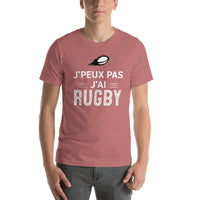 Thumbnail for T-shirt Rugby mauve - J'peux pas, j'ai rugby face