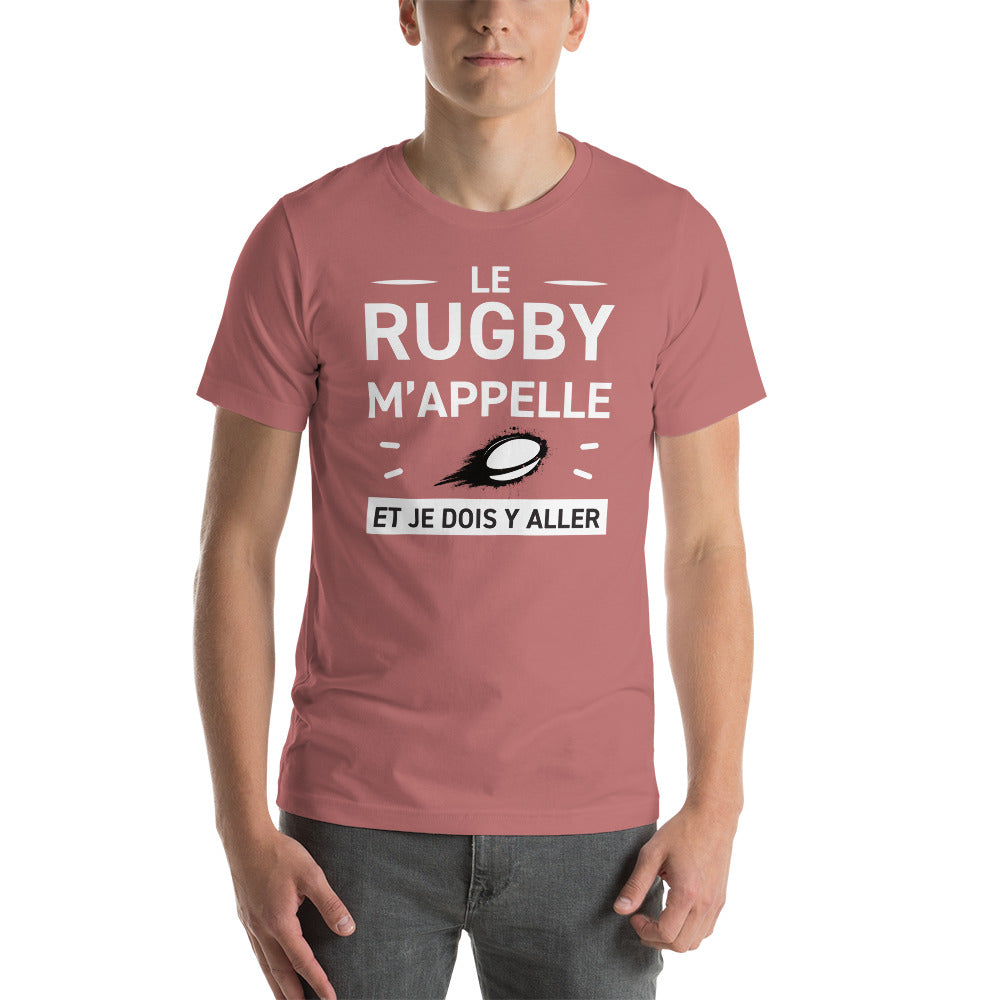 T-shirt Rugby mauve - Le rugby m'appelle