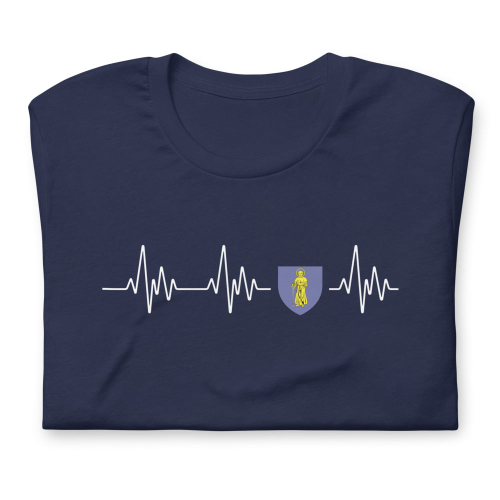 T-shirt Provence bleu marine dos - Blason et battement de cœur