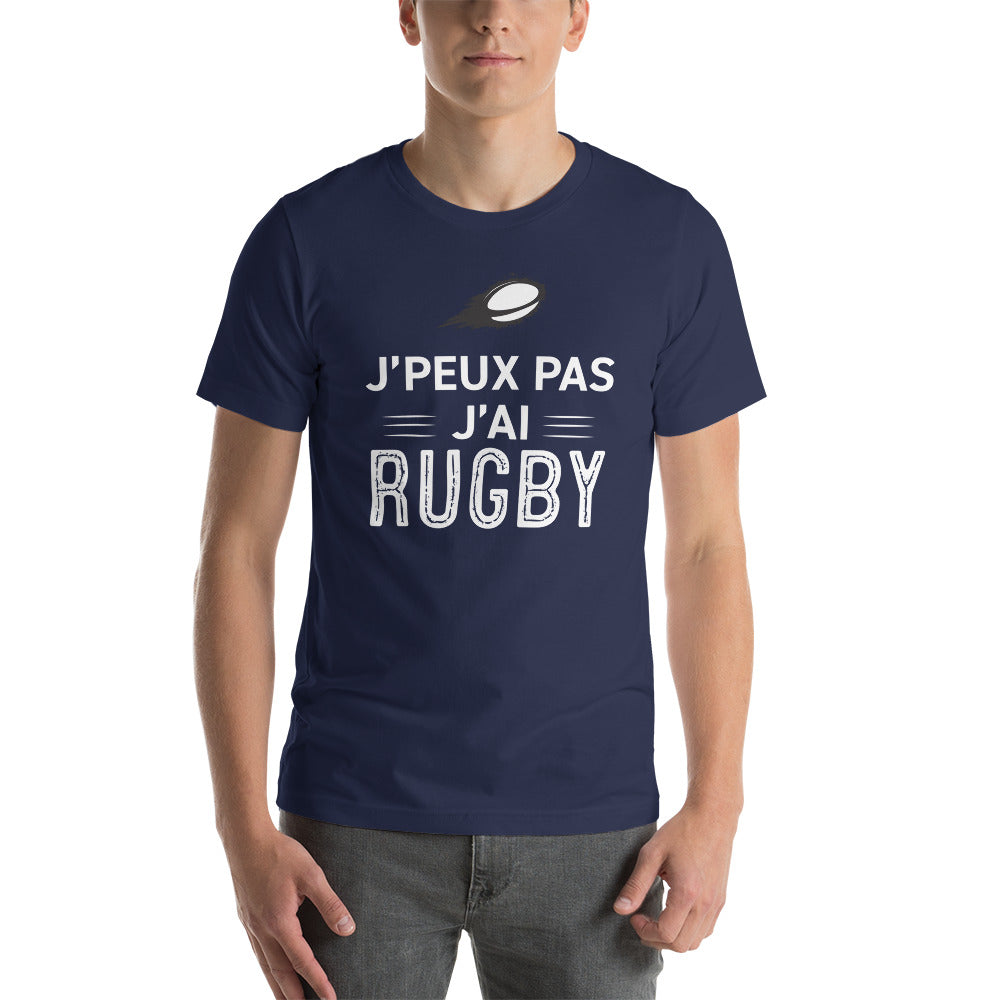 T-shirt Rugby bleu marine - J'peux pas, j'ai rugby face