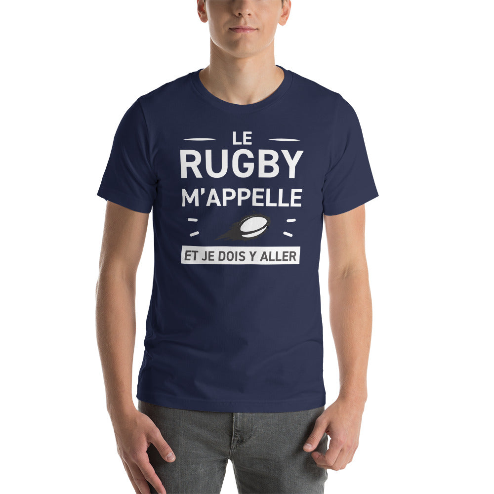 T-shirt Rugby bleu marine - Le rugby m'appelle