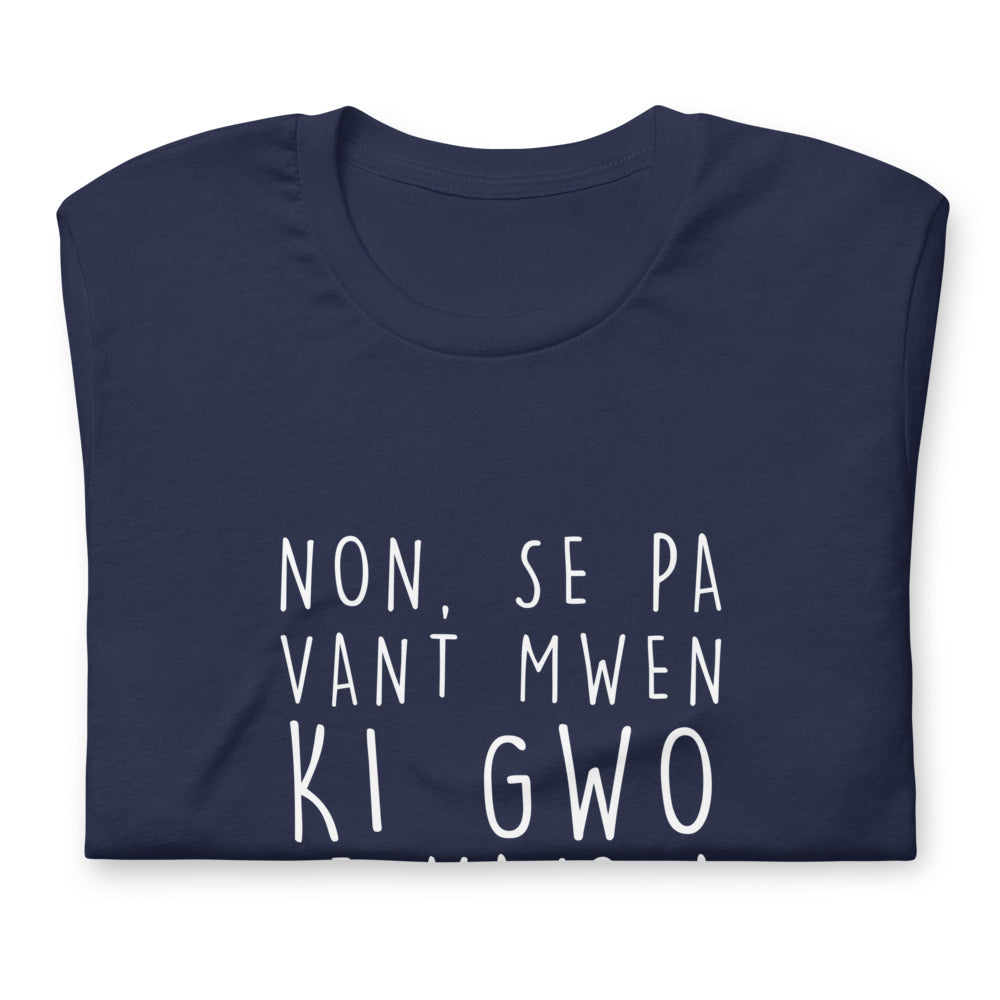 T-shirt Haïti noir dos - Non se pa vant mwen ki gwo