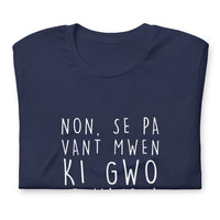 Thumbnail for T-shirt Haïti noir dos - Non se pa vant mwen ki gwo