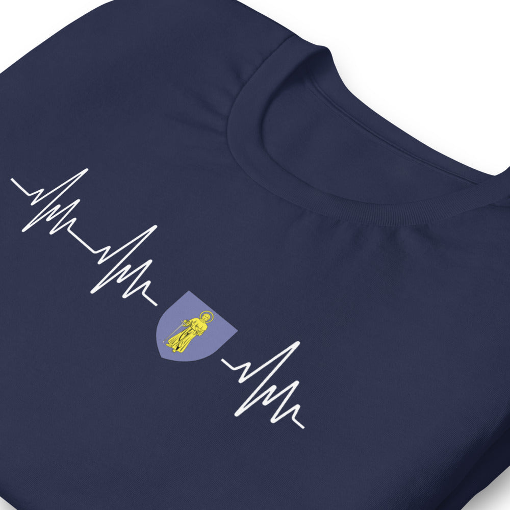 T-shirt Provence mauve dos - Blason et battement de cœur