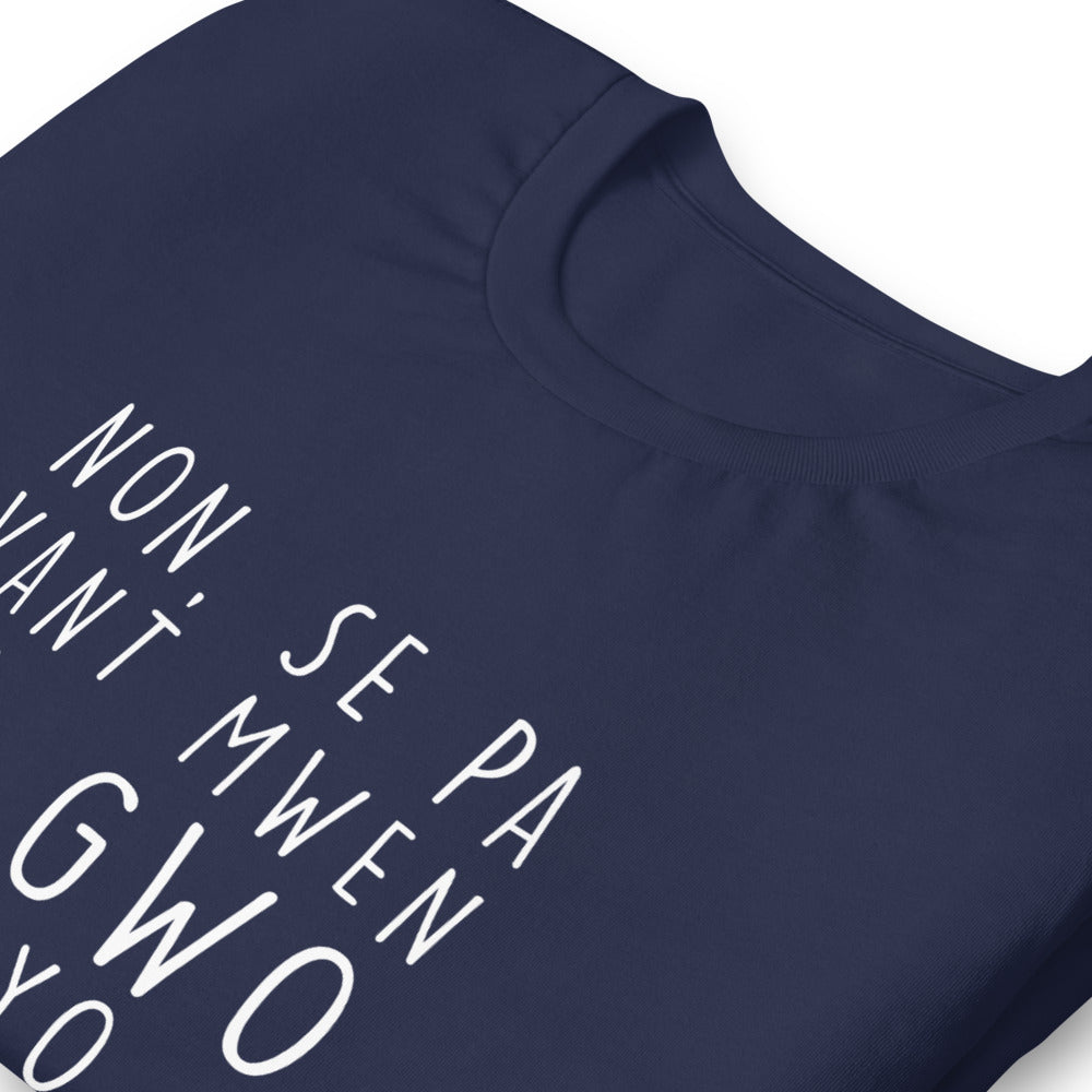 T-shirt Haïti rouge dos - Non se pa vant mwen ki gwo