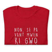 Thumbnail for T-shirt Haïti vert forêt dos - Non se pa vant mwen ki gwo