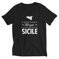 Thumbnail for T-shirt Sicile blanc - Je n'ai pas besoin de thérapie